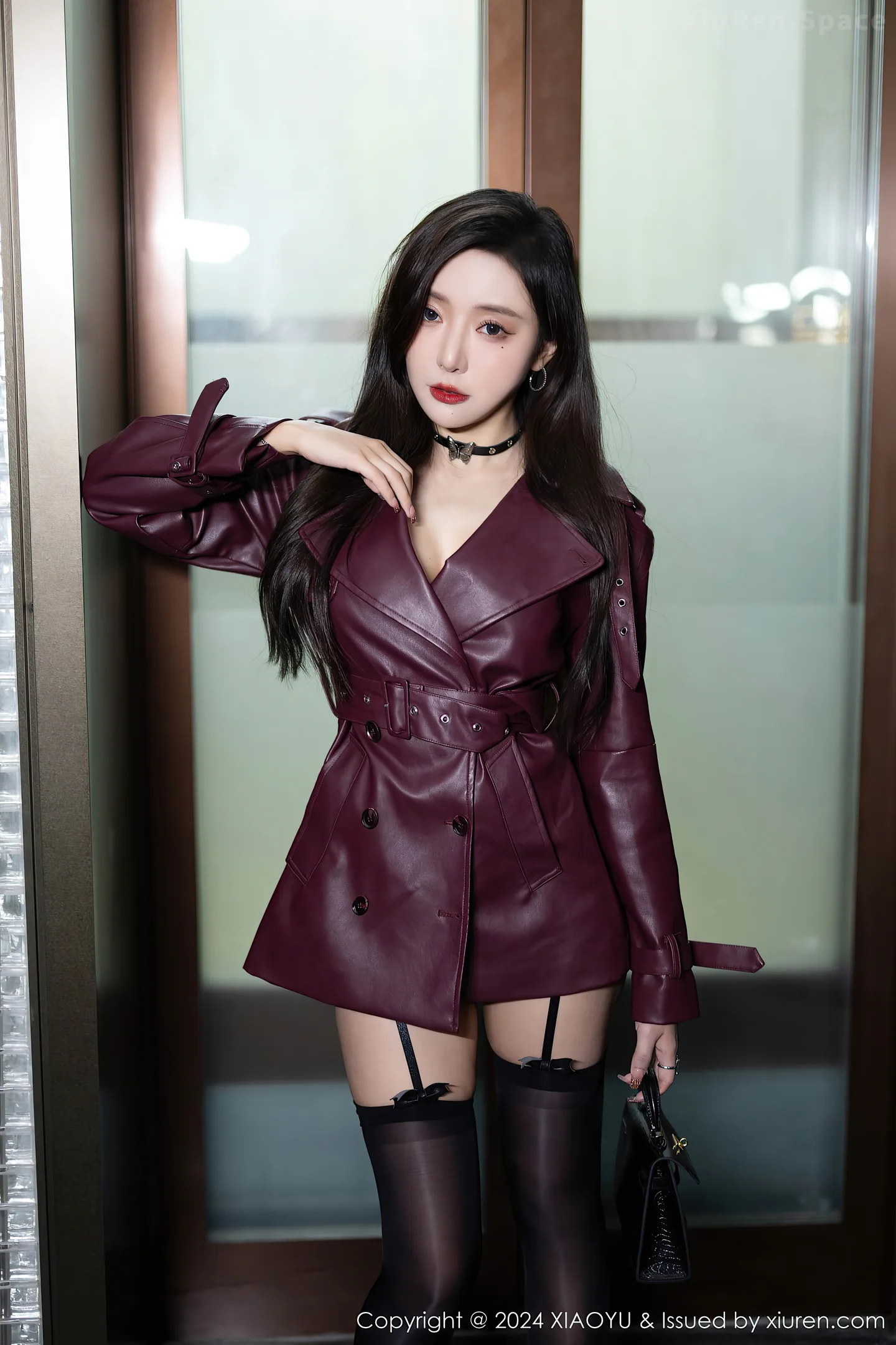 图片[6]-[XiaoYu画语界]Vol.1177 女神王馨瑶yanni暗红皮衣露黑色蕾丝情趣服秀曼妙身姿诱惑写真83P-秀人网官方网站